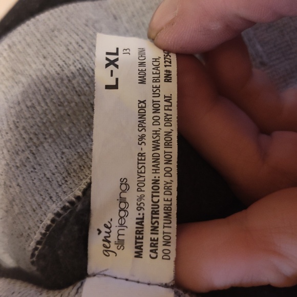 Genie Slim Jeggins L-XL polyester spandex Grey black jeans color - Picture 9 of 9